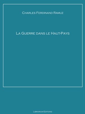 cover image of La Guerre dans le Haut-Pays